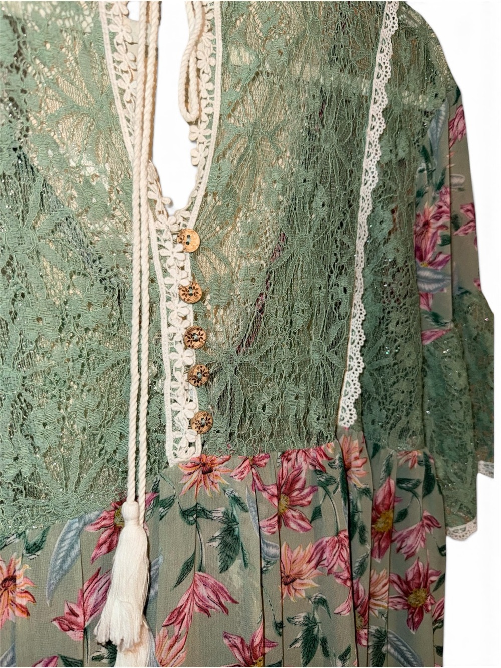 POL lace-trimmed floral duster - Picture 5 of 6